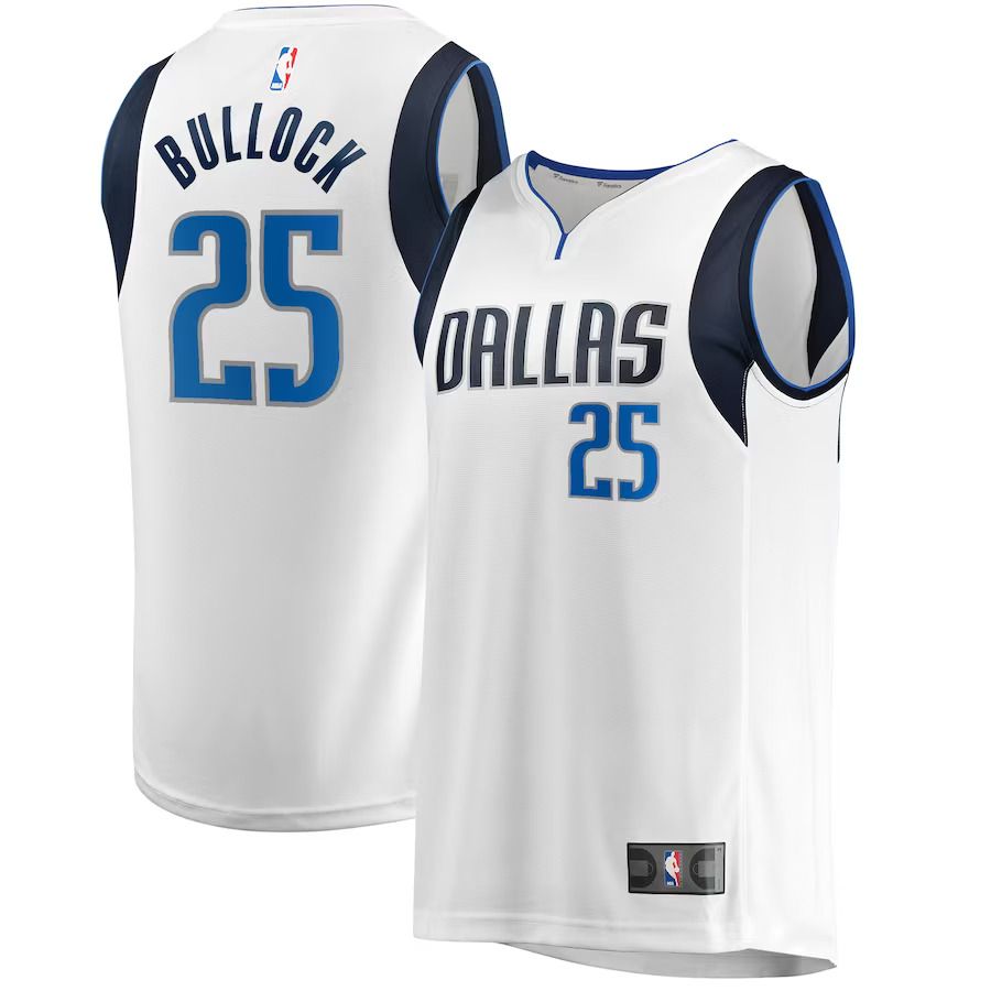 Men Dallas Mavericks #25 Reggie Bullock Fanatics Branded White Fast Break Player NBA Jersey->dallas mavericks->NBA Jersey